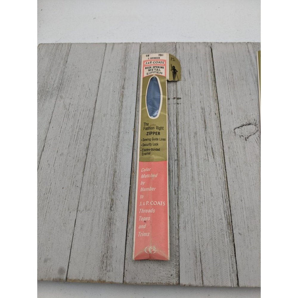 Vintage J&P Coats Neck Opening Metal Zipper 18" Copenhagen 5 Blue